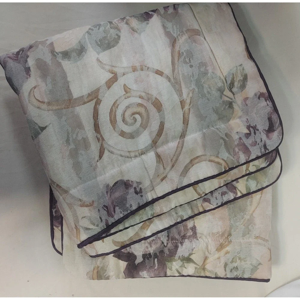 Croscill Home Fashions Floral Scroll Purple Rose Pillow Sham Style 3489 USA Made
